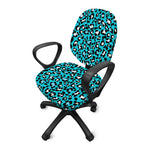 Turquoise Leopard Print Office Chair Cover