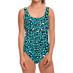 Turquoise Leopard Print One Piece Swimsuit