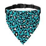 Turquoise Leopard Print Over The Collar Dog Bandana