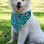 Turquoise Leopard Print Over The Collar Dog Bandana