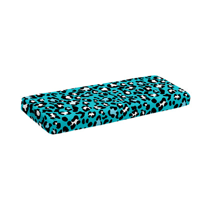 Turquoise Leopard Print Piano Keyboard Cover