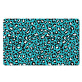 Turquoise Leopard Print Polyester Doormat