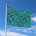 Turquoise Leopard Print Polyester Flag