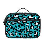 Turquoise Leopard Print Portable Lunch Bag