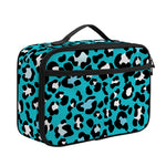 Turquoise Leopard Print Portable Lunch Bag