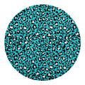 Turquoise Leopard Print Round Blanket