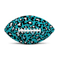 Turquoise Leopard Print Rugby Ball