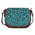 Turquoise Leopard Print Saddle Bag