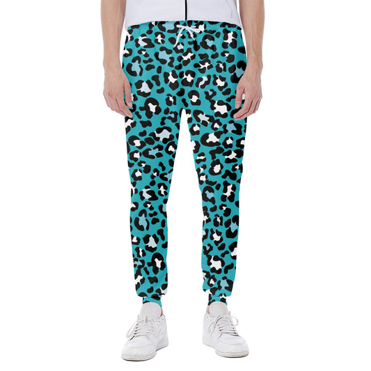 Turquoise Leopard Print Scuba Joggers