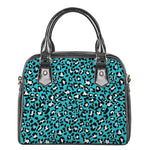 Turquoise Leopard Print Shoulder Handbag