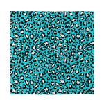 Turquoise Leopard Print Silk Bandana
