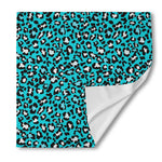 Turquoise Leopard Print Silk Bandana