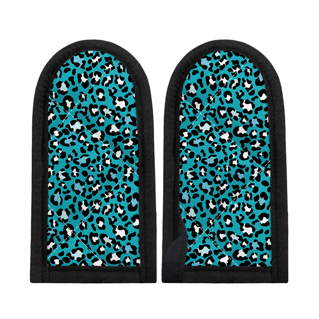 Turquoise Leopard Print Skillet Handle Cover