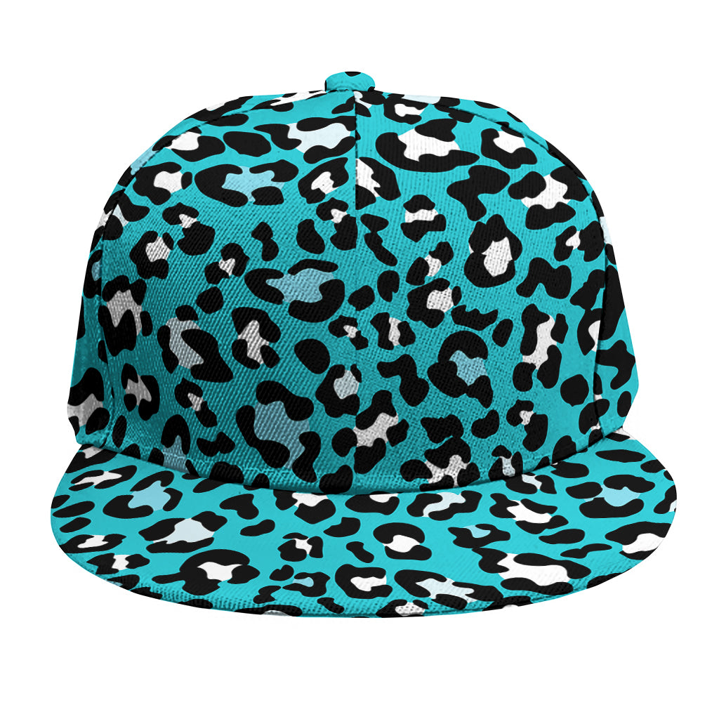 Turquoise Leopard Print Snapback Cap