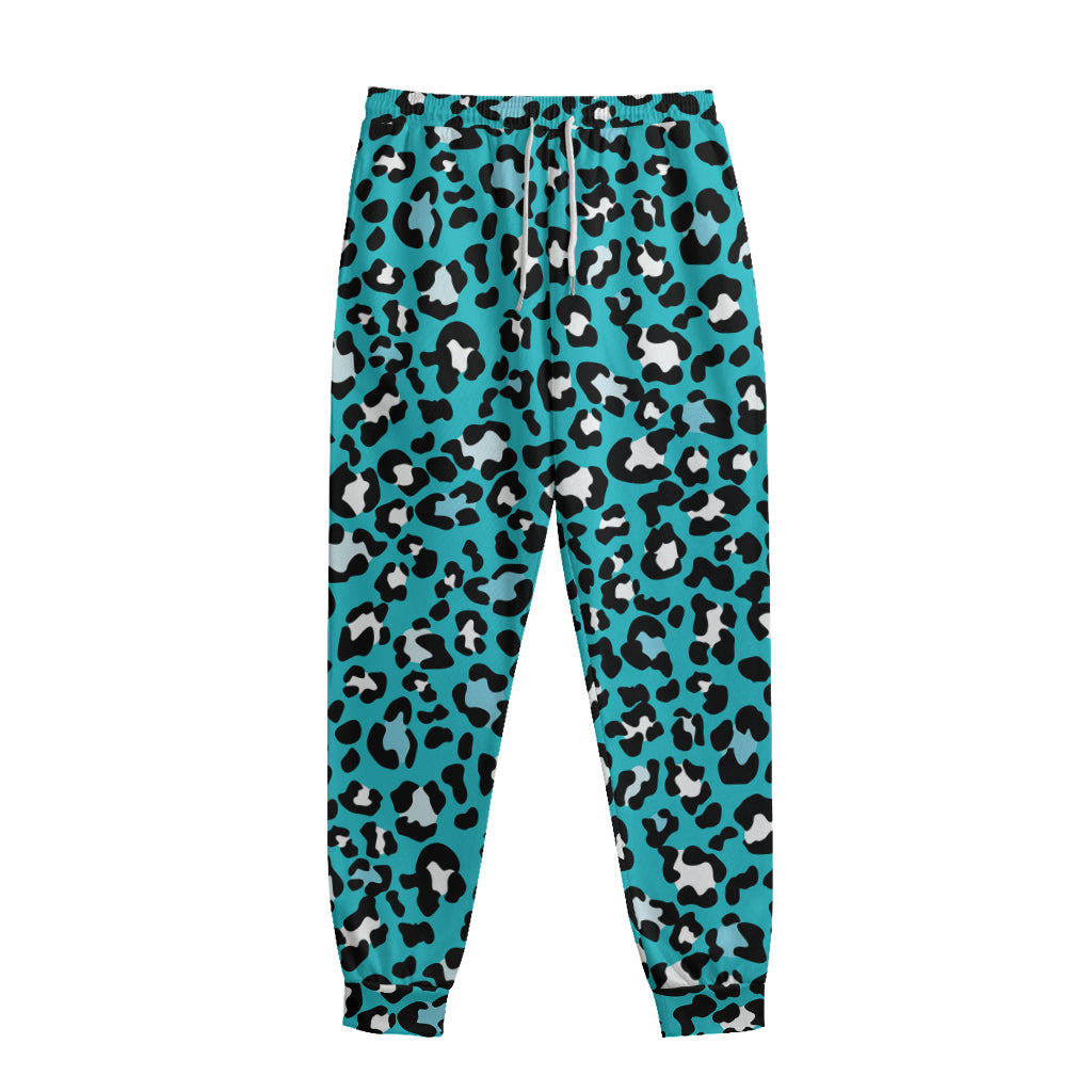 Turquoise Leopard Print Sweatpants