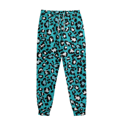 Turquoise Leopard Print Sweatpants