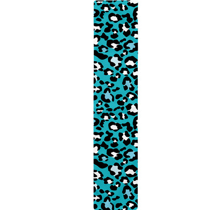 Turquoise Leopard Print Table Runner