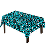Turquoise Leopard Print Tablecloth