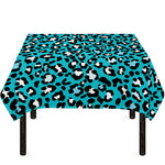 Turquoise Leopard Print Tablecloth
