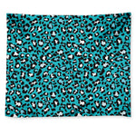 Turquoise Leopard Print Tapestry