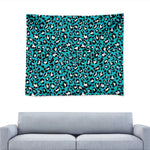 Turquoise Leopard Print Tapestry