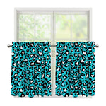 Turquoise Leopard Print Tier Curtains