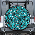 Turquoise Leopard Print Tire Cover