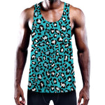Turquoise Leopard Print Training Tank Top
