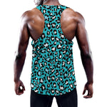 Turquoise Leopard Print Training Tank Top