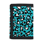 Turquoise Leopard Print Trifold Wallet