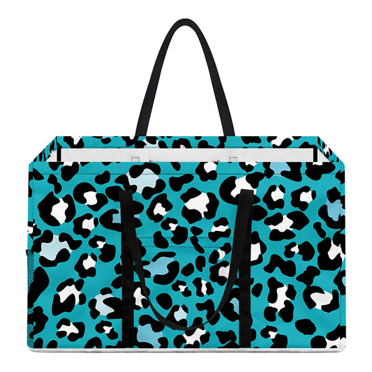 Turquoise Leopard Print Utility Tote Bag