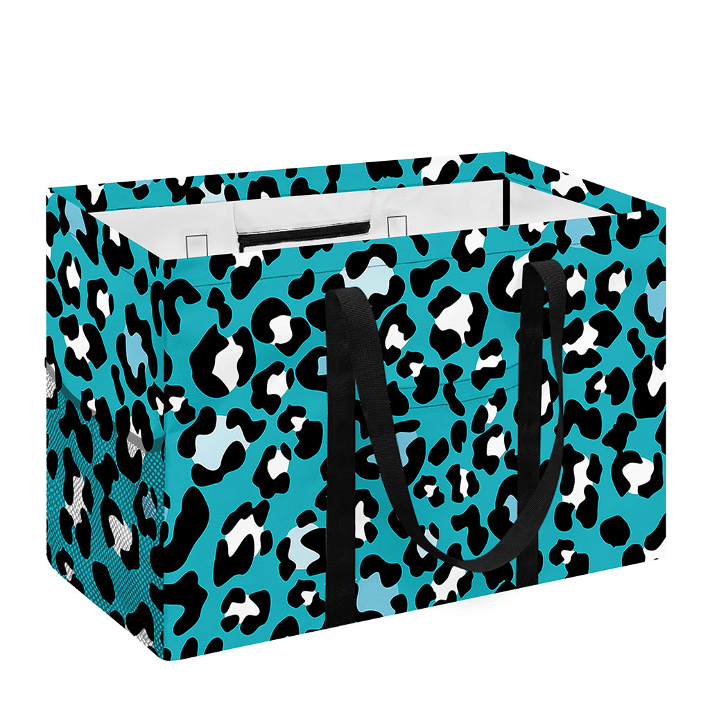 Turquoise Leopard Print Utility Tote Bag