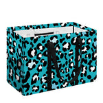 Turquoise Leopard Print Utility Tote Bag