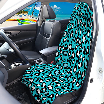 Turquoise Leopard Print Waterproof Car Seat Cover