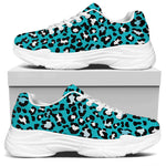 Turquoise Leopard Print White Chunky Shoes
