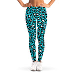 Turquoise Leopard Print Women's Leggings