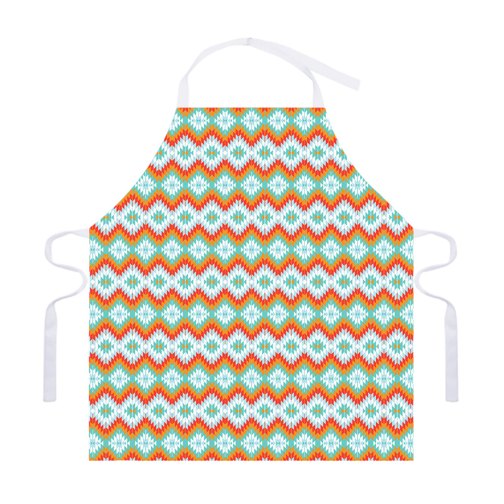 Turquoise Native American Pattern Print Adjustable Apron