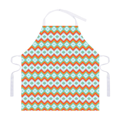 Turquoise Native American Pattern Print Adjustable Apron