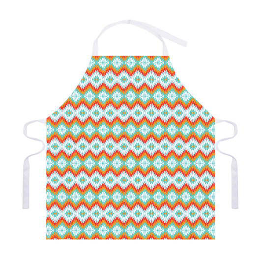 Turquoise Native American Pattern Print Adjustable Apron