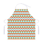 Turquoise Native American Pattern Print Adjustable Apron