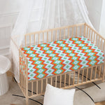 Turquoise Native American Pattern Print Baby Crib Sheet