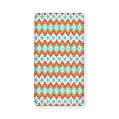 Turquoise Native American Pattern Print Baby Crib Sheet
