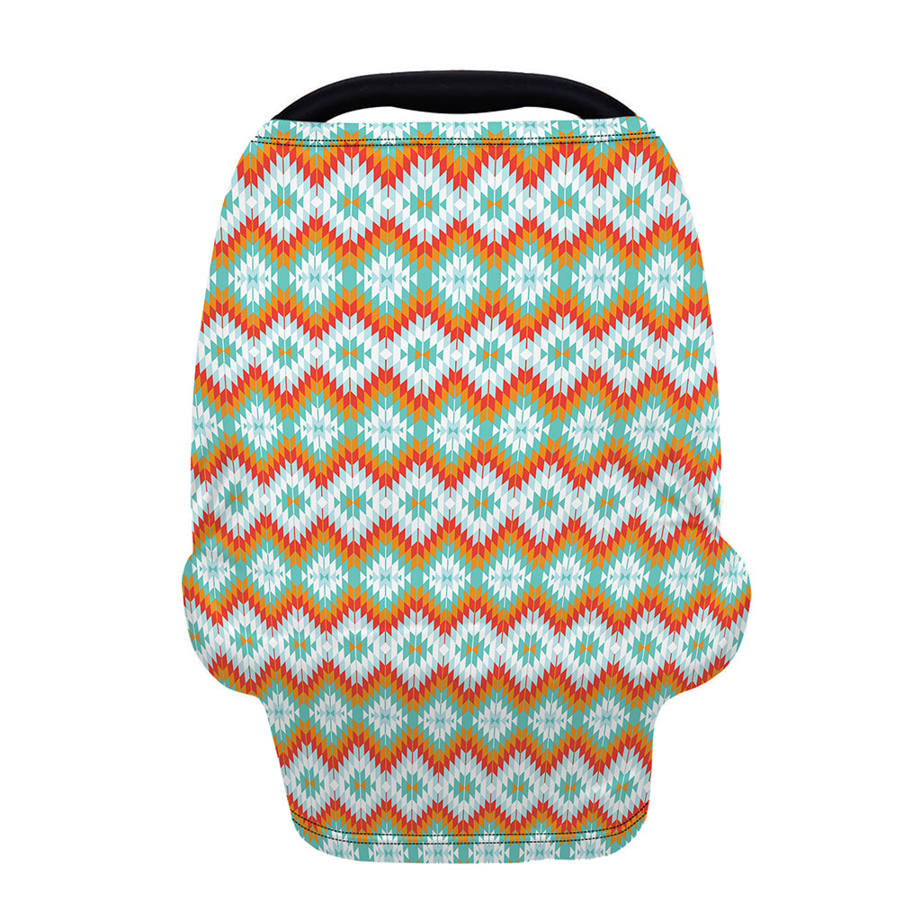 Turquoise Native American Pattern Print Baby Seat Cover