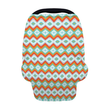 Turquoise Native American Pattern Print Baby Seat Cover