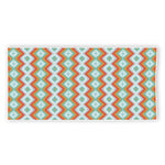 Turquoise Native American Pattern Print Beach Towel