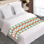 Turquoise Native American Pattern Print Bed Runner