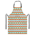 Turquoise Native American Pattern Print Bib Apron With Pocket