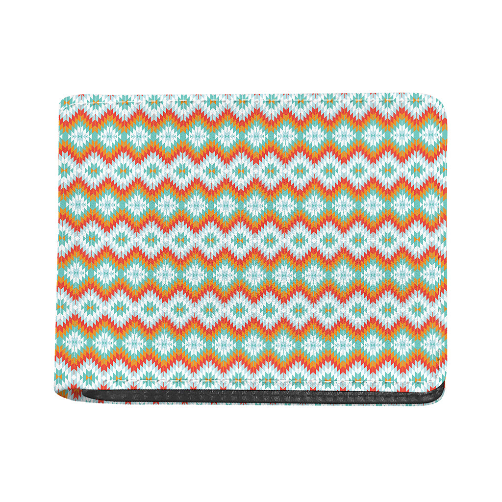 Turquoise Native American Pattern Print Bifold Wallet