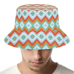 Turquoise Native American Pattern Print Bucket Hat
