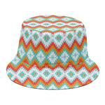Turquoise Native American Pattern Print Bucket Hat